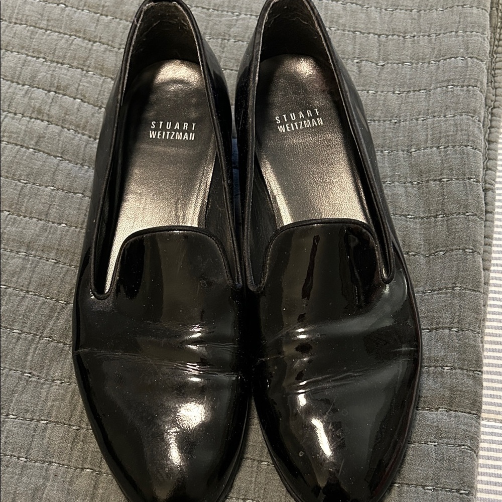 Stuart Weitzman black patent flats